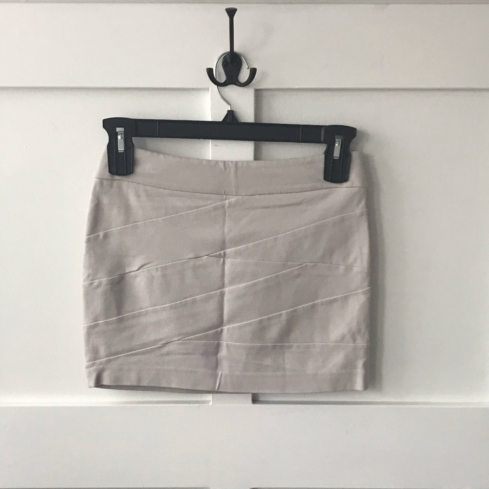 Beige mini skirt
